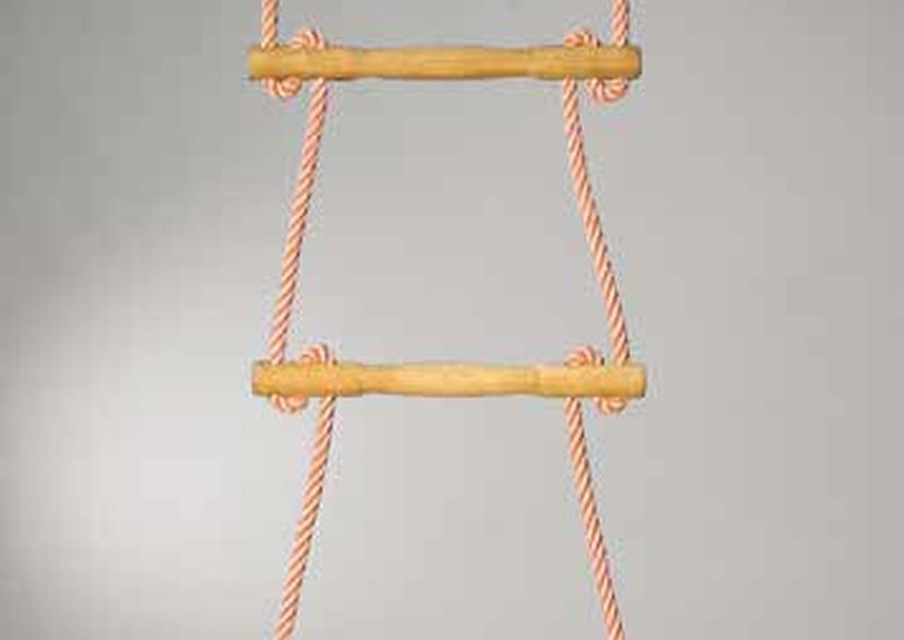 PP touwladder met houten sporten