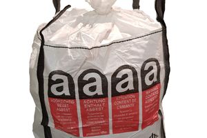 Big bag pour l'amiante - haut ouvert - bas fermé - 90cm x 90cm x 110cm