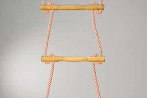 PP touwladder met houten sporten