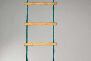 Hercules touwladder met houten sporten